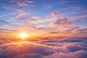 Gorgeous Golden Hour Sunrise Over Clouds 4K Desktop Background