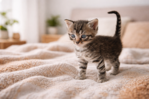 Cute Kitten with Blue Eyes 4K Mobile Wallpaper, Free Download