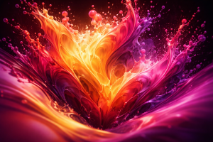 Vibrant Abstract Color Splash Fiery Glow Psychedelic Art 4K Desktop Background