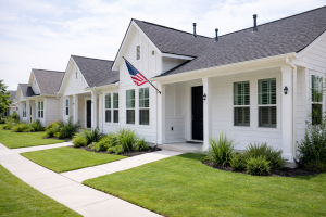 Modern White House with American Flag - Free 4K Desktop Wallpaper