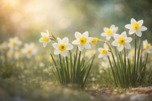 Spring Nature Wallpaper with Blooming Daffodils - Free Desktop Background
