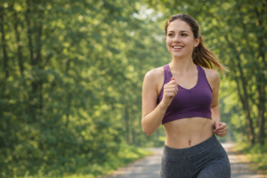 Beautiful Woman Running in Forest - Free Nature Desktop Wallpaper 4K