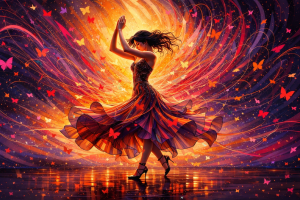 Fiery Dancer Fantasy Wallpaper Desktop