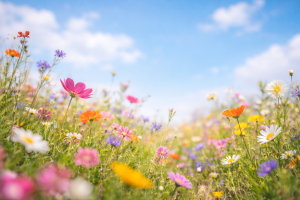 Vibrant Wildflower Meadow Desktop Wallpaper