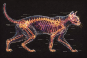 X-Ray Cat Anatomy Art Desktop Wallpaper