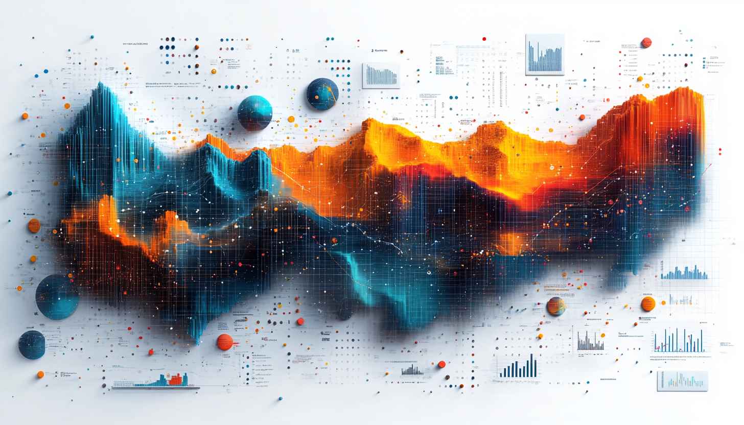 Data Visualization Wallpaper: Abstract Tech Landscape 4K Desktop Background