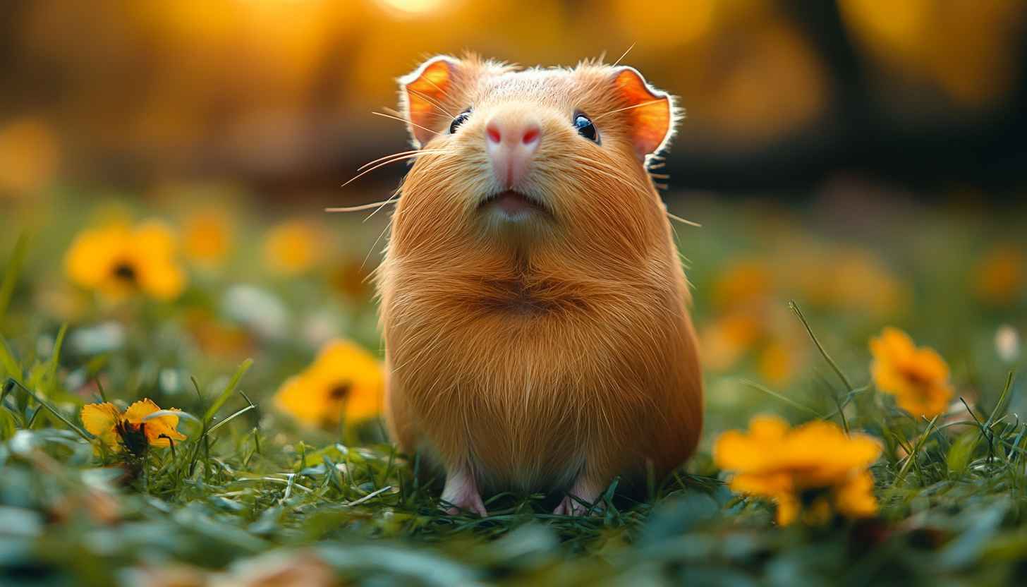 Cute Guinea Pig Wallpaper: Rodent Pet, 4K, Desktop Background