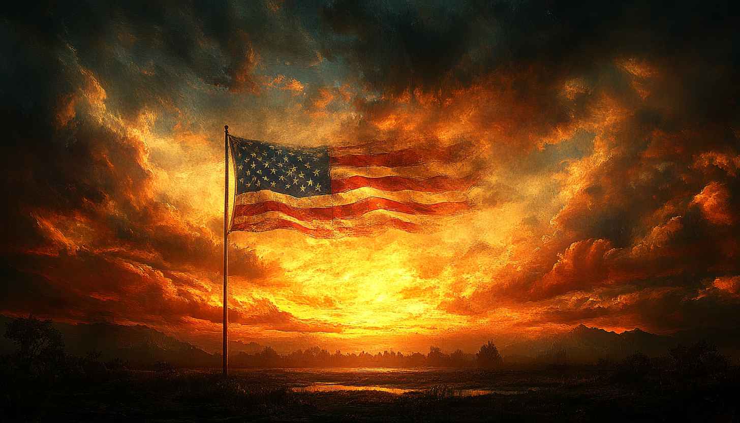 American Flag Wallpaper: USA Patriotic Landscape Scenery 4k Wallpaper