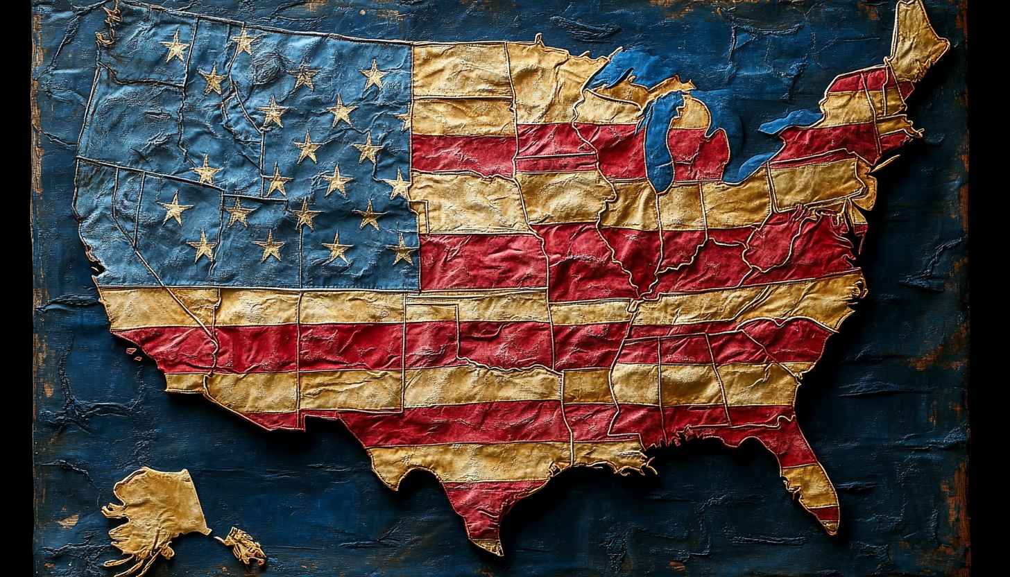 USA Flag Map Wallpaper: Patriotic, American, 4k Wallpaper for Desktop