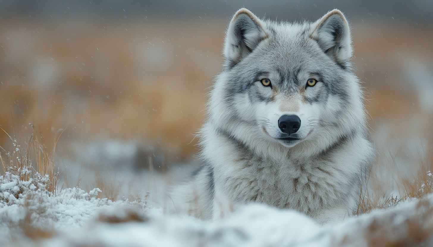 Gray Wolf Wallpaper: Winter Wildlife, Animal Desktop Backgrounds, 4K