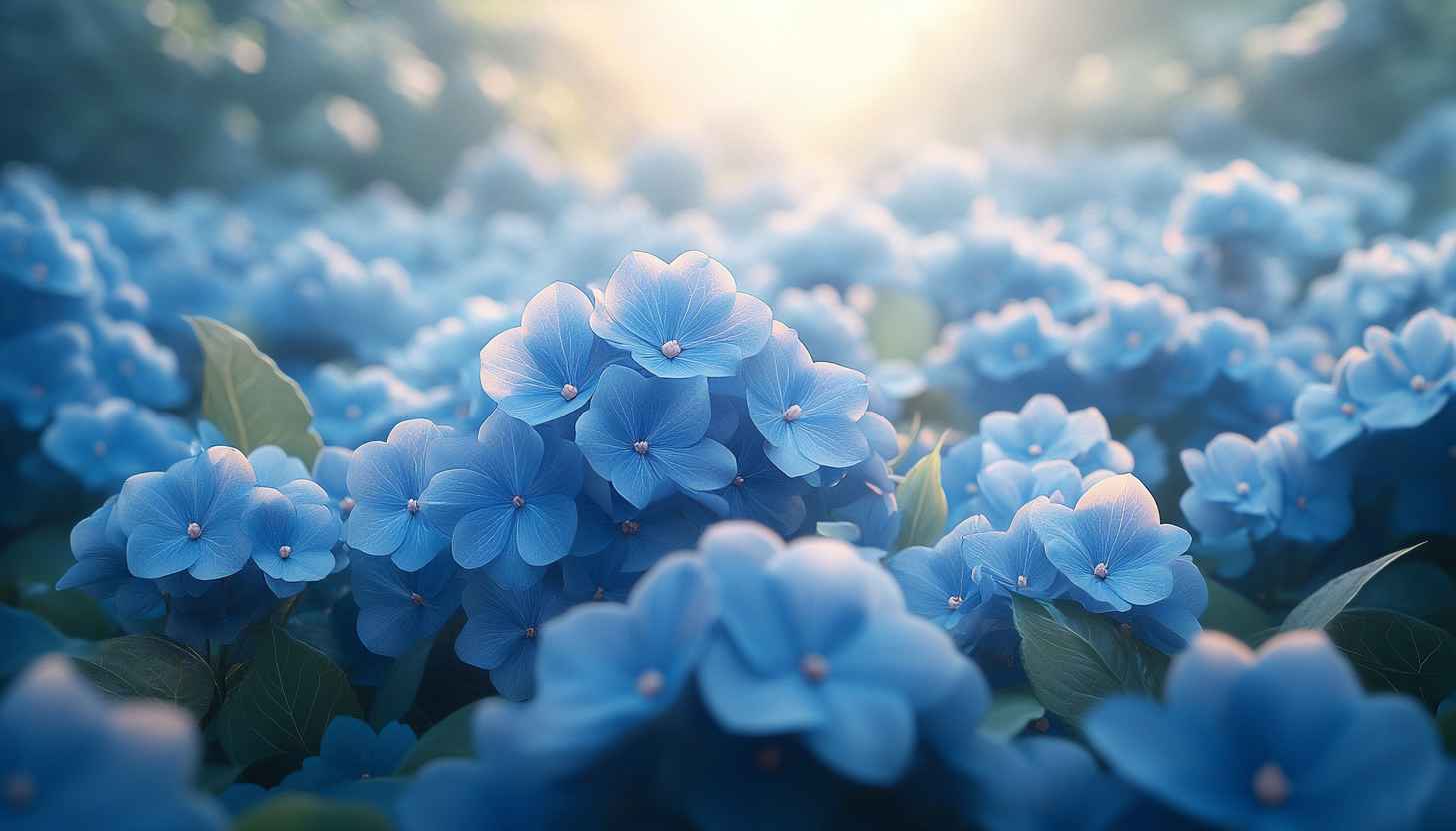 Blue Hydrangea Wallpaper: Floral Desktop Background for Phone and Laptop