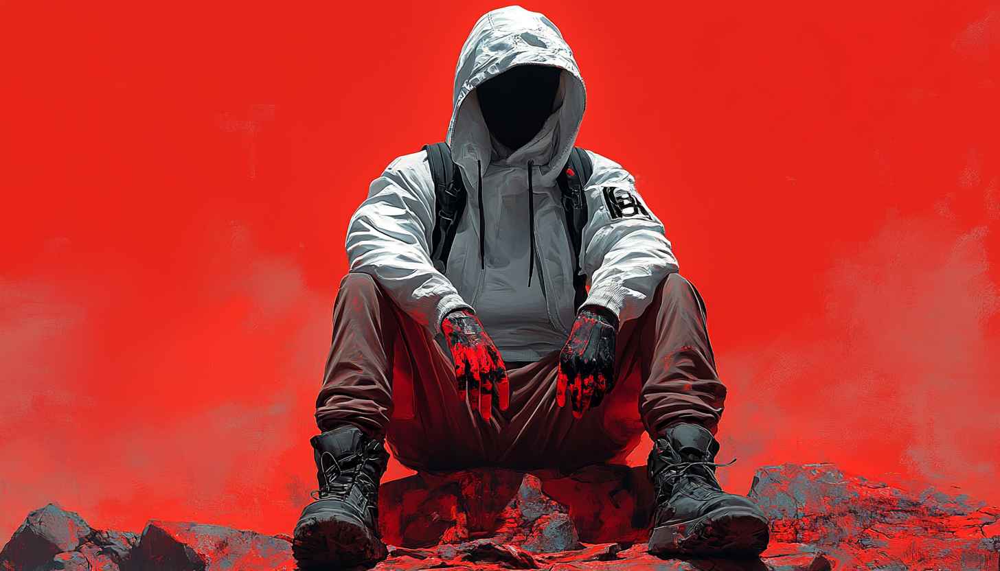 Hoodie Person Wallpaper, Red Background, Trendy Outfit, 4k wallpaper