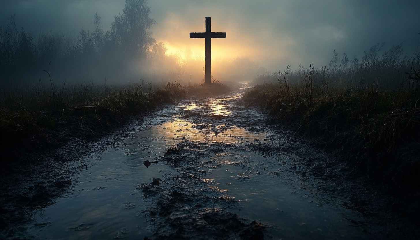 Christian Cross Wallpaper: Religious Symbol in Nature, Spiritual Backgrounds