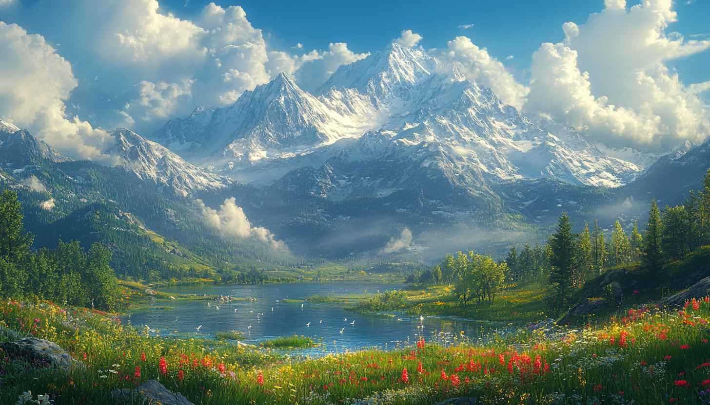 Mountain Lake Wallpaper: Scenic Landscape for Desktop & Mobile