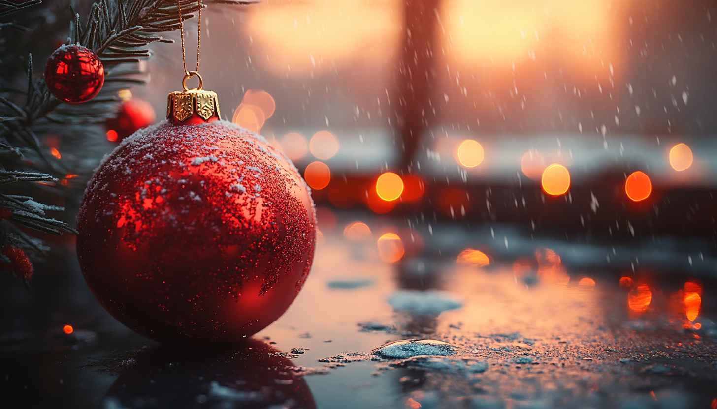 Christmas Ball Wallpaper, Holiday Season, Festive Christmas Tree Ornament