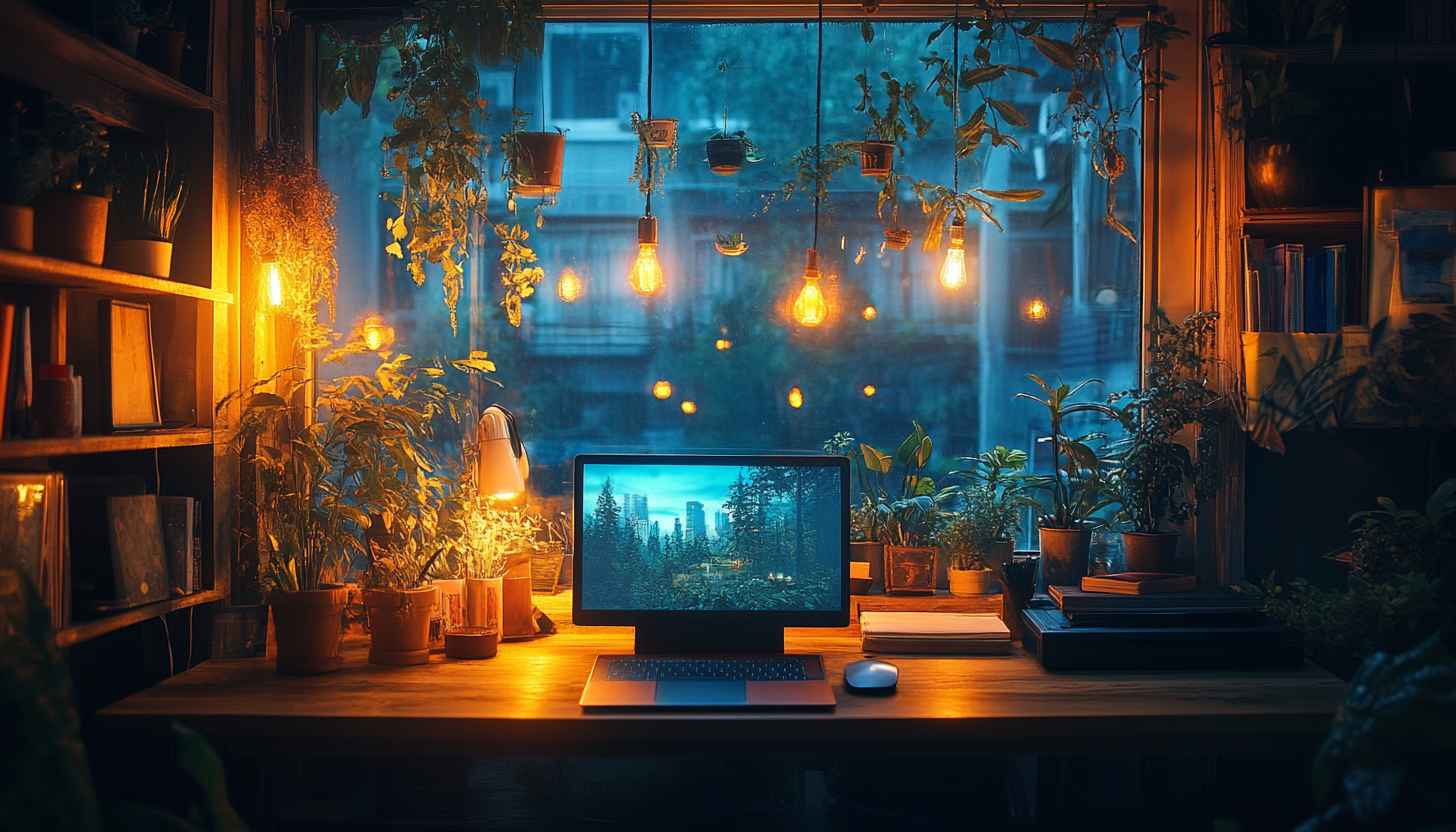 Cozy Room Wallpaper, Aesthetic Plants, Desk Setup Wallpaper, Rain Window