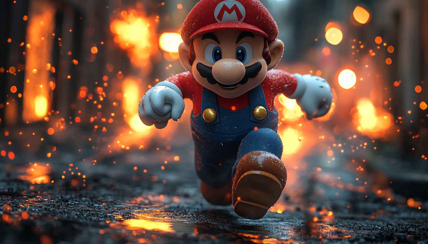 Super Mario Wallpaper 4K: Running Through Fire, High-Resolution Gaming ...