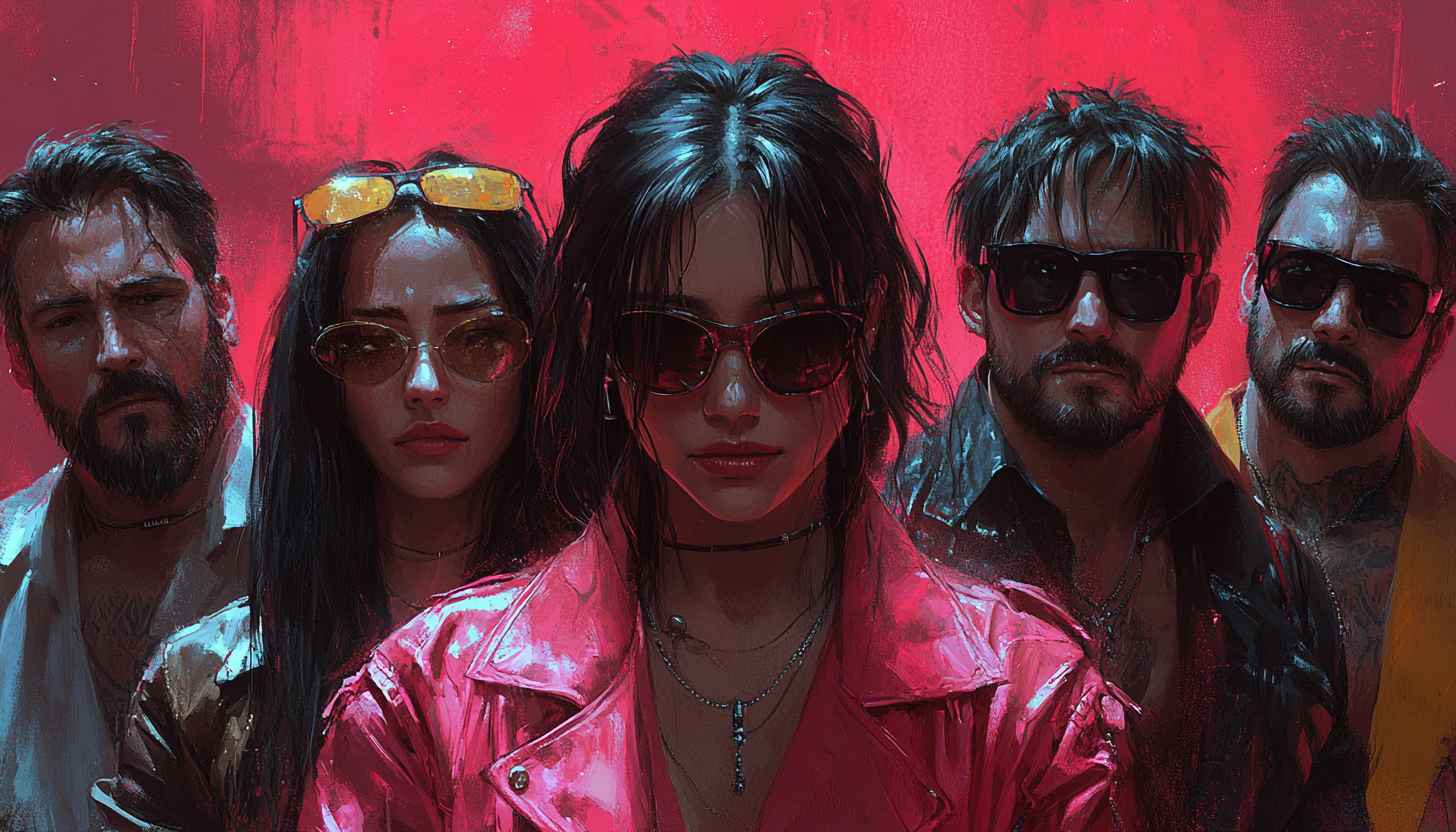 Cool Gang Illustration Wallpaper, Artistic People Portrait 4k Wallpaper
