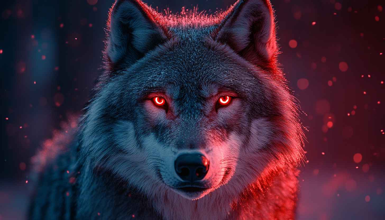 Red Eyed Wolf Wallpaper, Animal Wallpaper, 4k Wallpaper