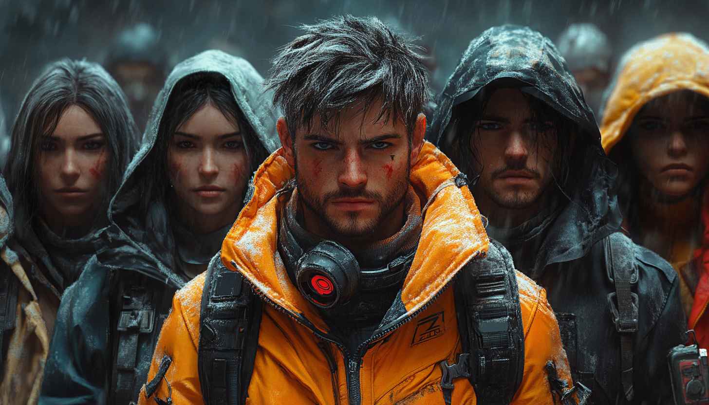 Post-Apocalyptic Wallpaper: Survival Team in Rain, 4K, HD