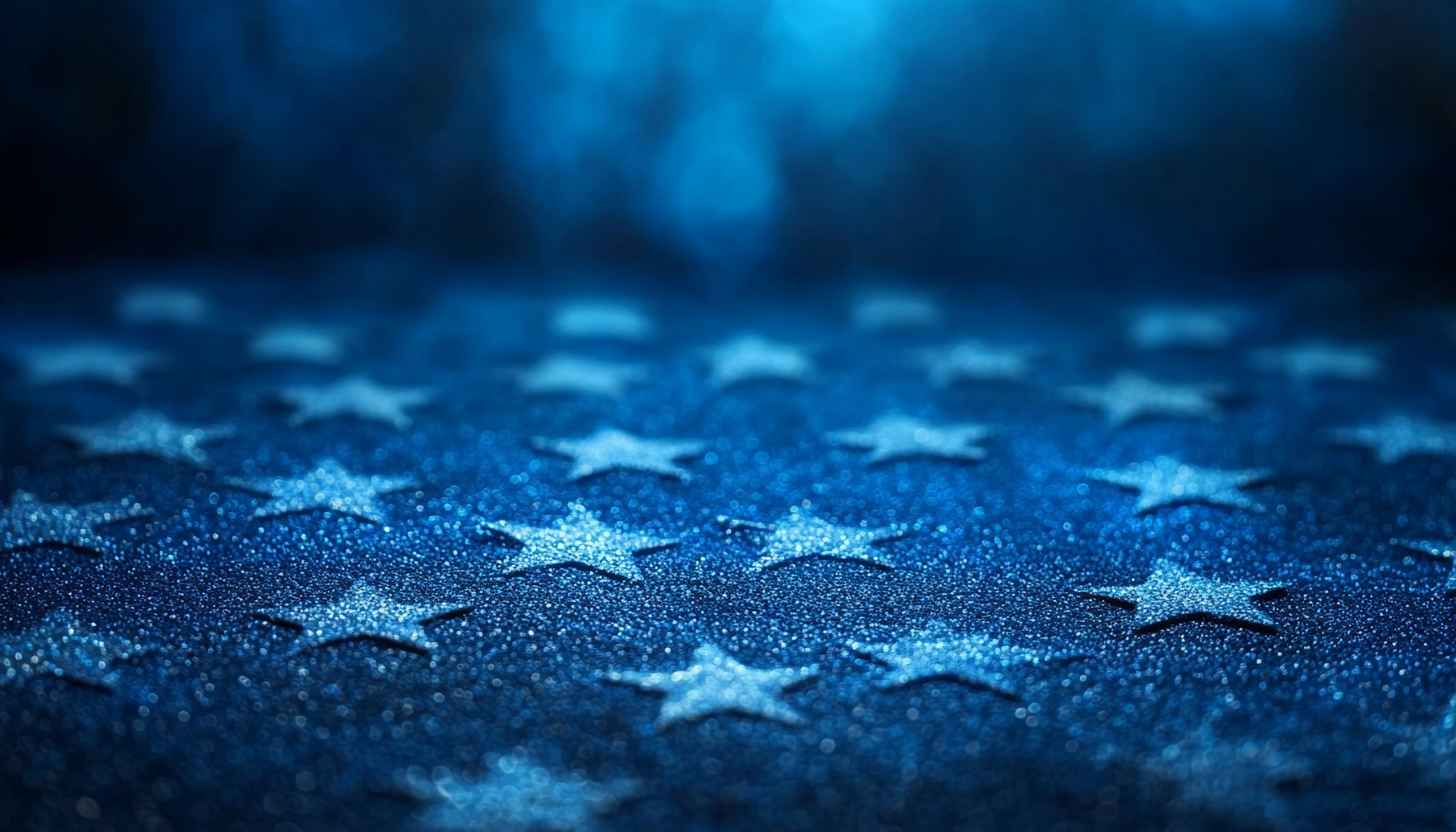 Free Blue Glitter Stars Desktop Background - 4K Mobile Wallpaper