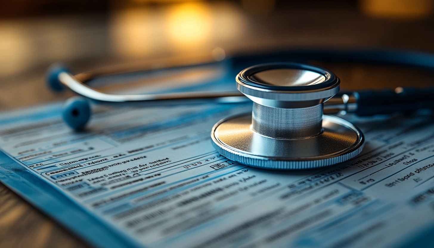 Medical Stethoscope on Patient Form - Doctor Office Background Wallpaper