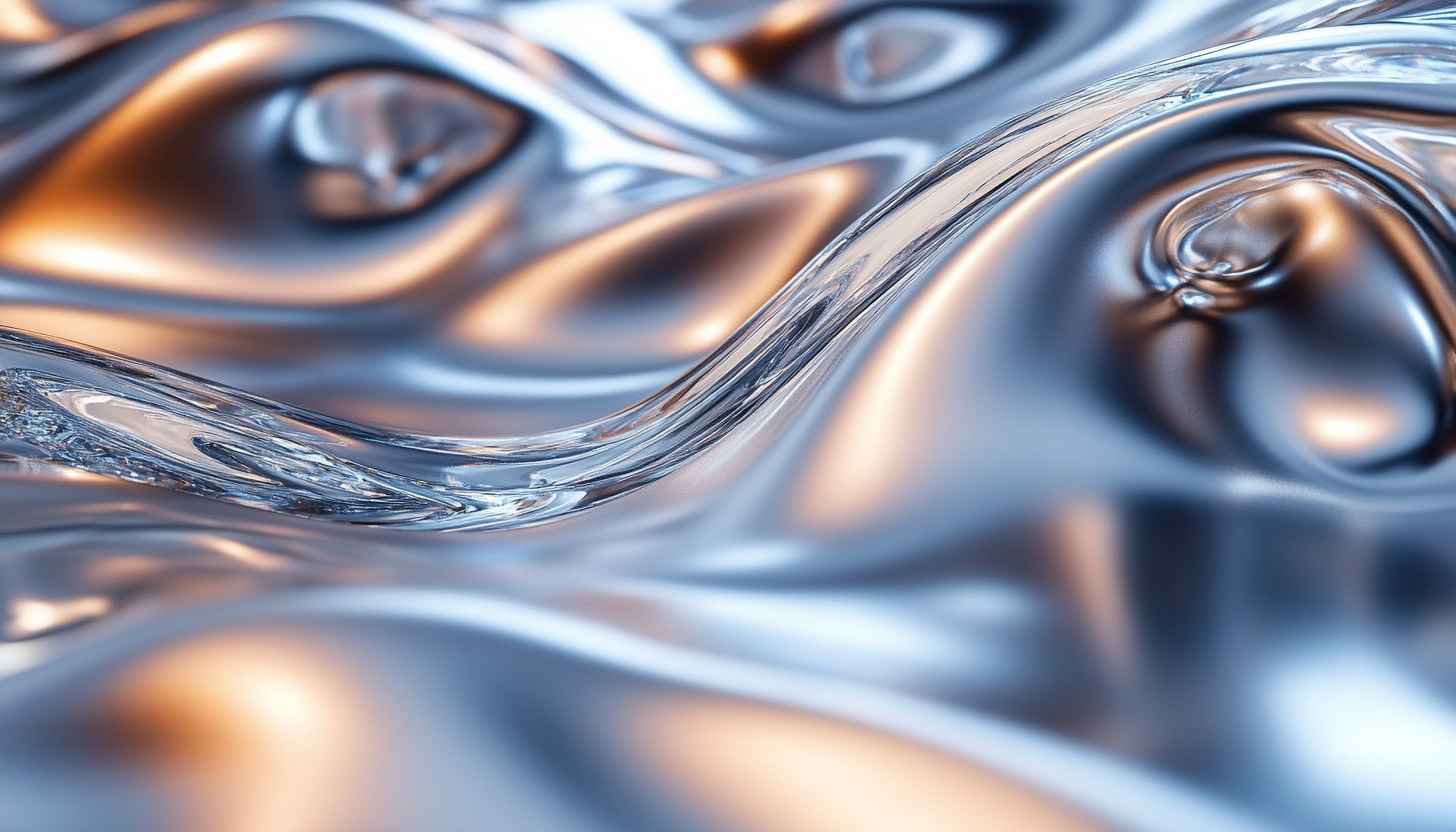 Abstract Liquid Metal 4K Wallpaper, Chrome Metallic Desktop Background