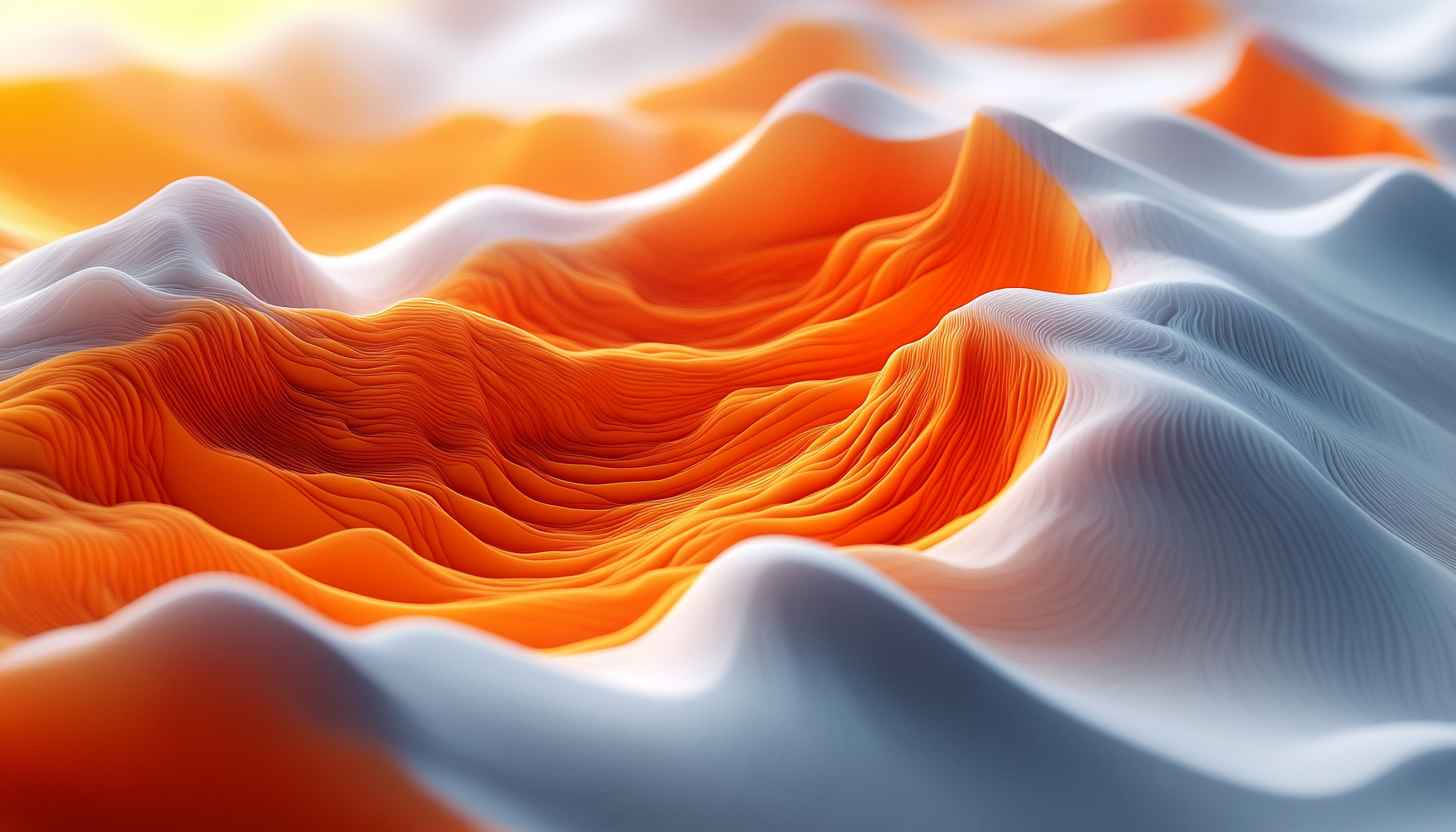 Abstract Orange and White Wave Texture Desktop Mobile Wallpaper Free