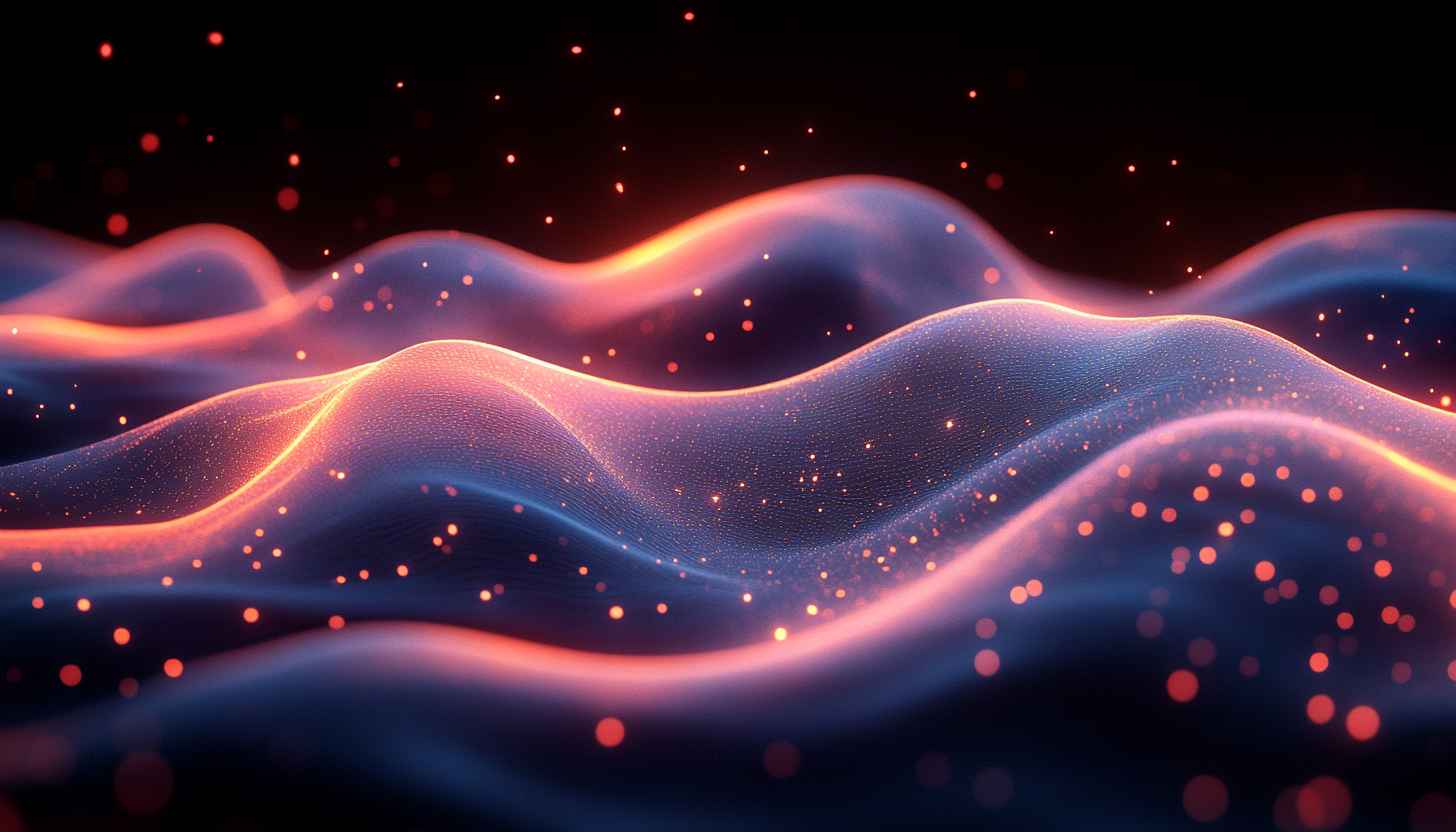 Abstract Glowing Particle Waves 4K Desktop Background Mobile Wallpaper