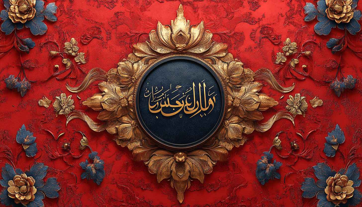 Luxurious Islamic Art Wallpaper: Floral Design Mobile Background