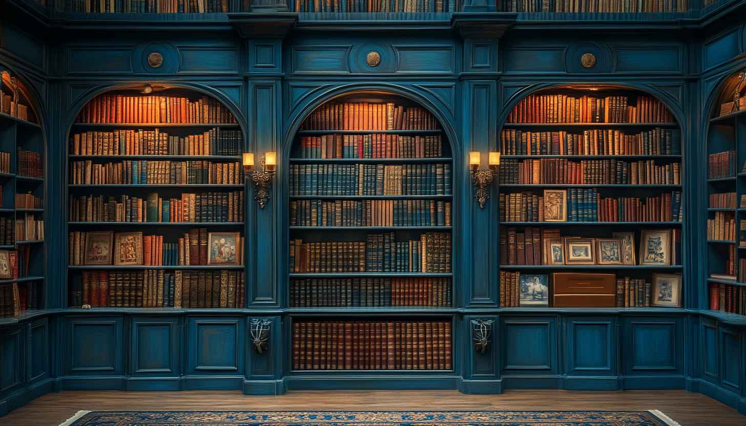 Dark Academia Bookshelf Aesthetic Wallpaper for Desktop and Mobile Background