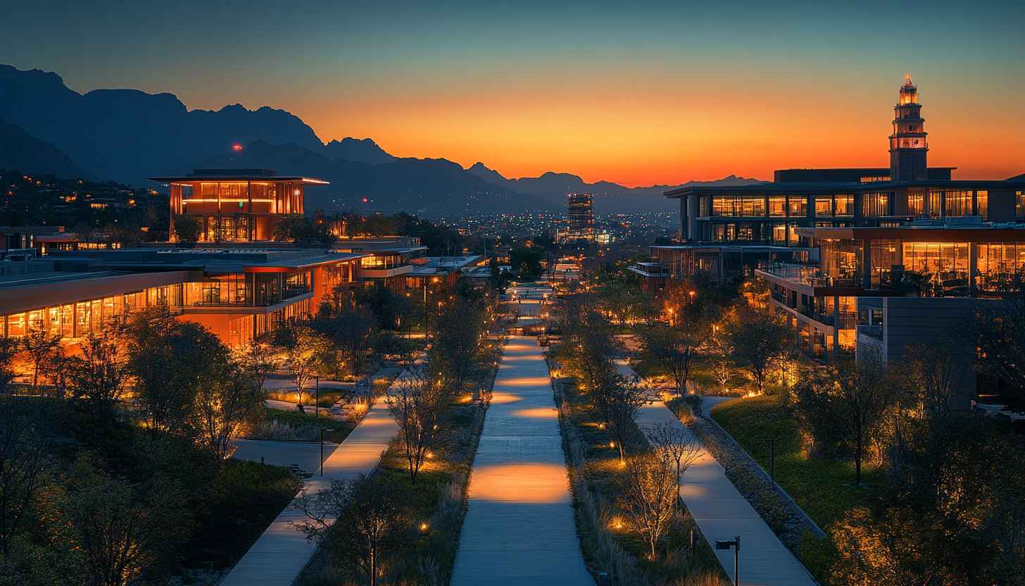 Modern Architecture Cityscape Sunset Free Mobile Wallpaper Background HD