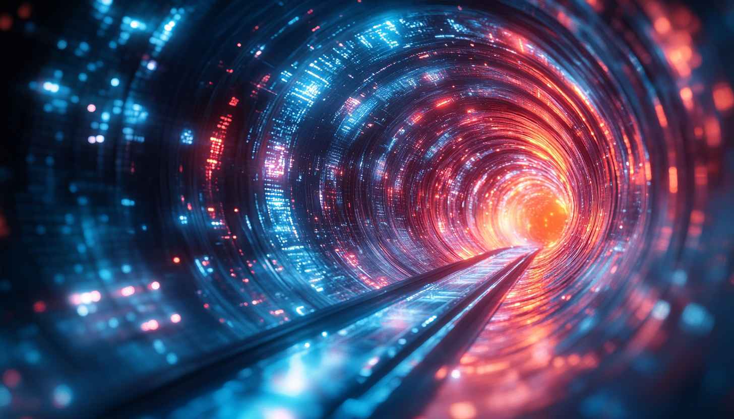 Abstract Data Tunnel 4K Desktop Background Cyberpunk Mobile Wallpaper