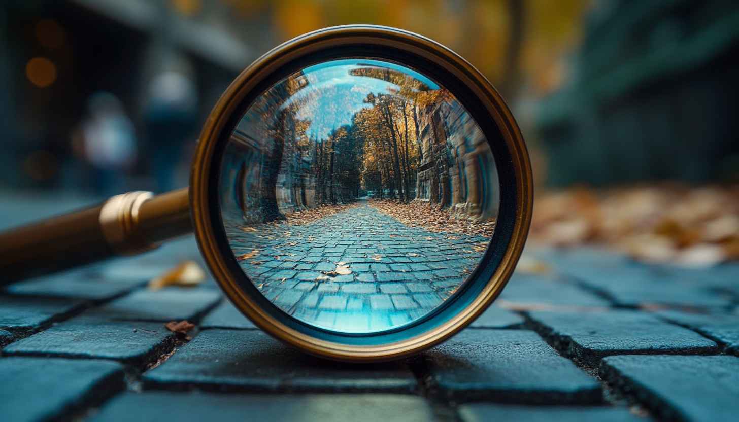 Magnifying Glass Autumn Alley Free Mobile and Desktop Background Wallpaper