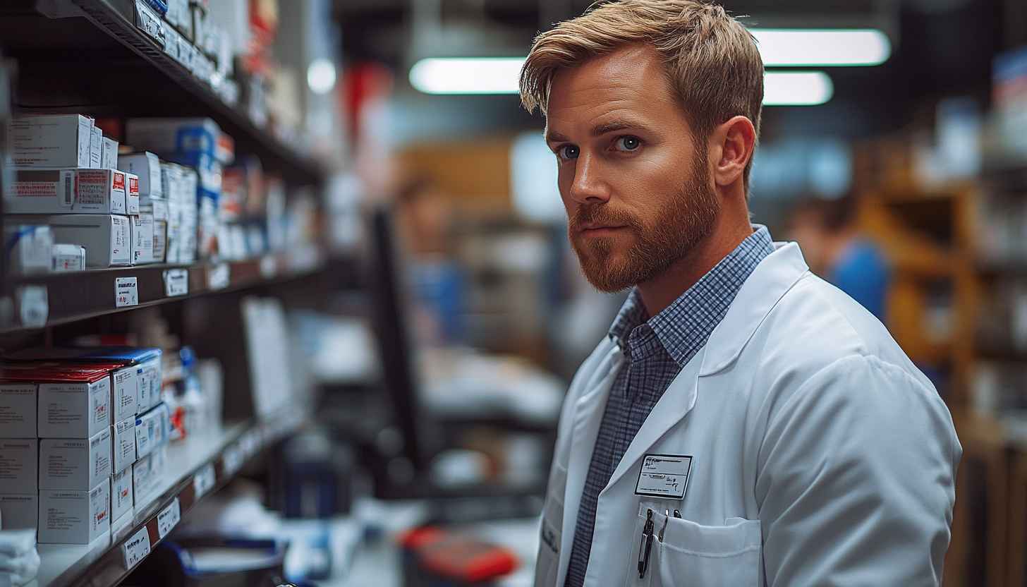 Pharmacy Doctor Portrait Wallpaper - Free Health Professional Background Image