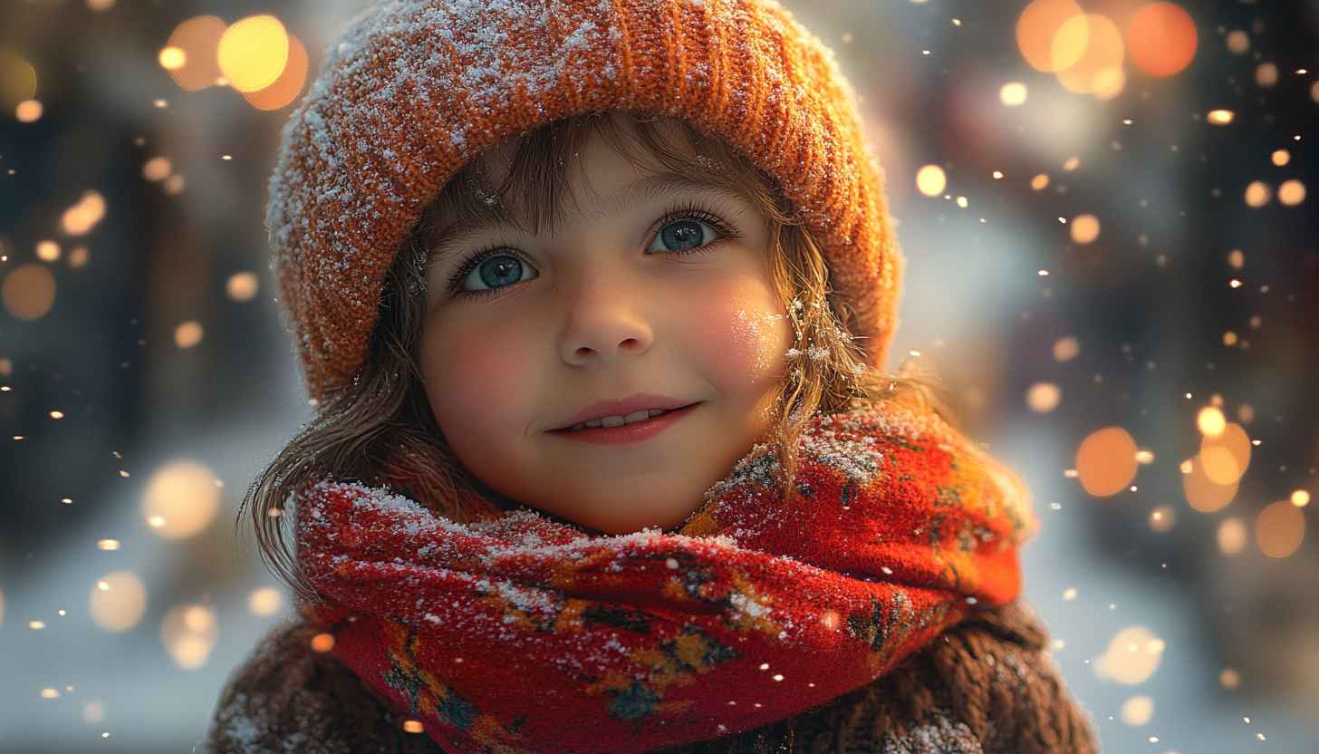 Cute Girl in Winter Hat 4K Wallpaper Desktop Background