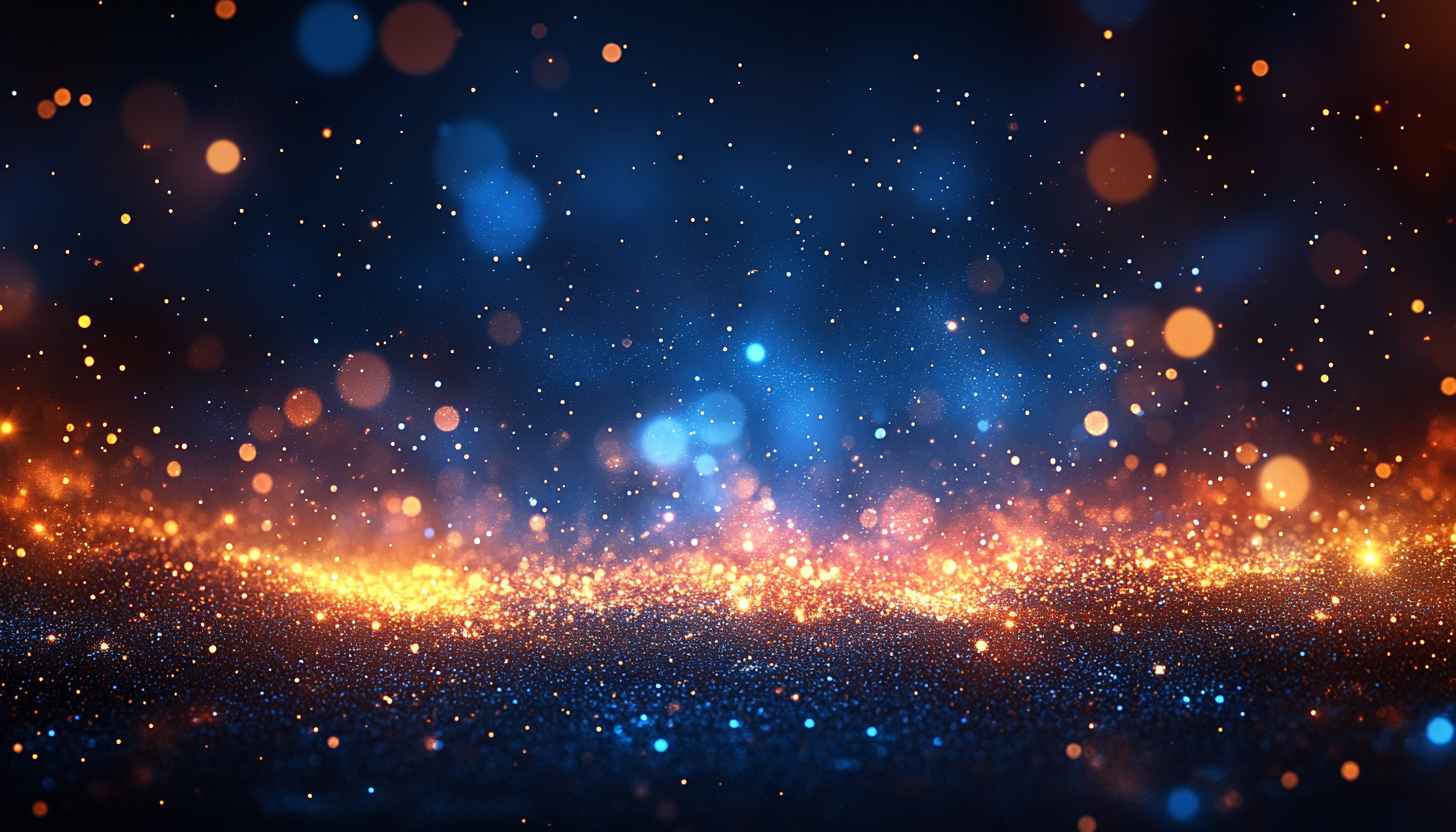 Glowing Orange Blue Bokeh Sparkle Abstract Art Wallpaper