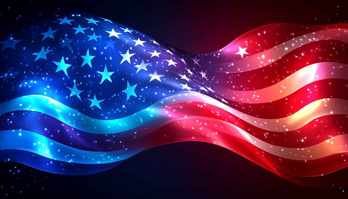 Wavy American Flag 4K Background - Patriotic Wallpaper for Desktop