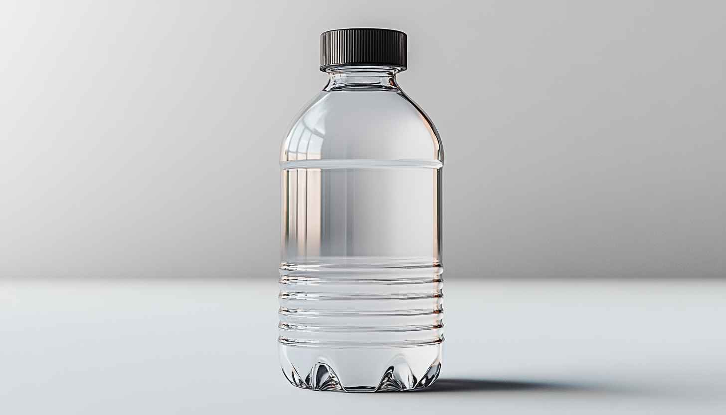 Clear Water Bottle 4K Desktop Background, Minimalist Aesthetic Wallpaper