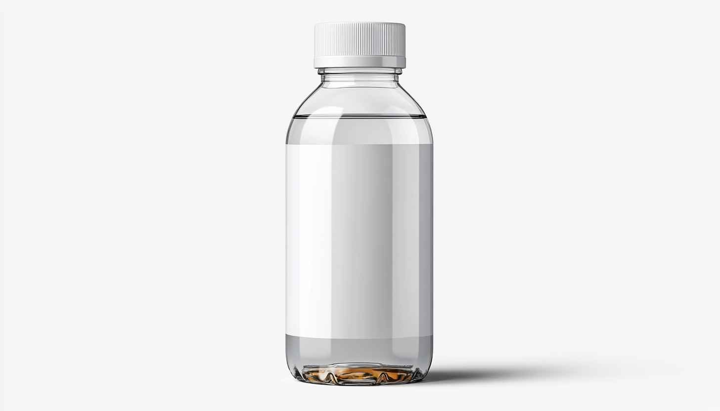 Clear Glass Water Bottle Mockup Product Showcase Template Background