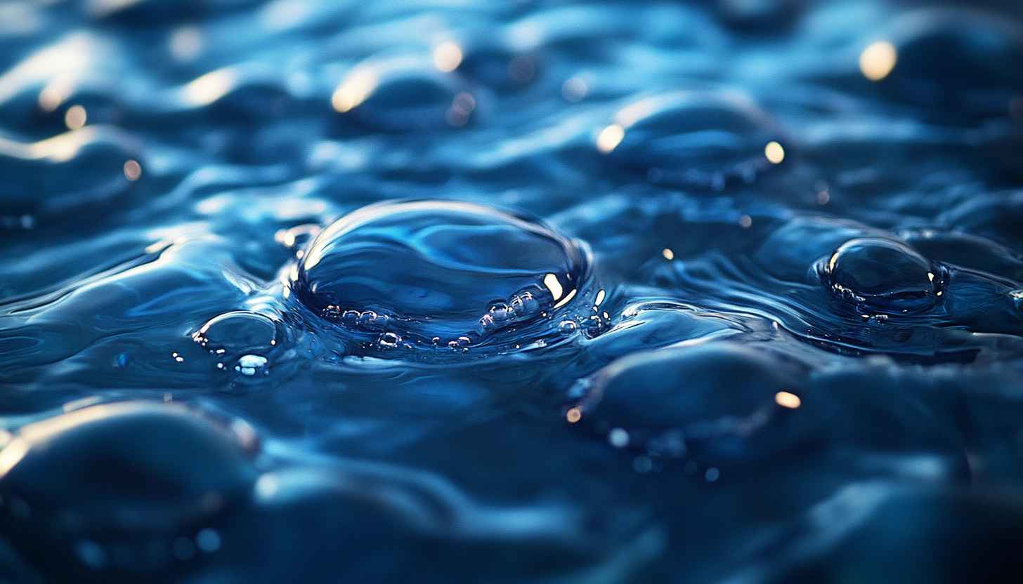 Cool Blue Water Droplets 4K Desktop and Mobile Wallpaper