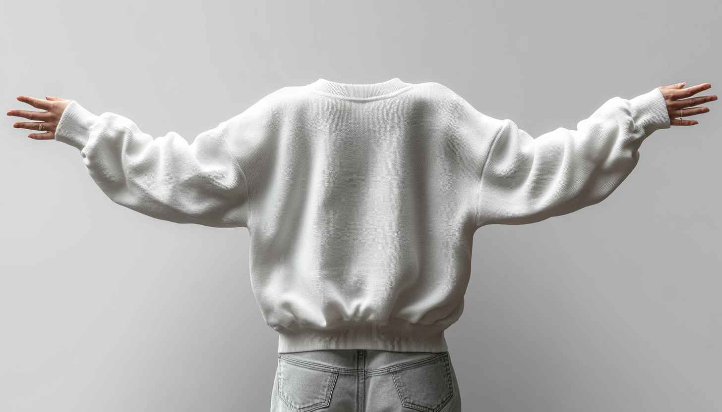 White Textured Sweater Woman's Jeans Mobile Background HD Wallpaper