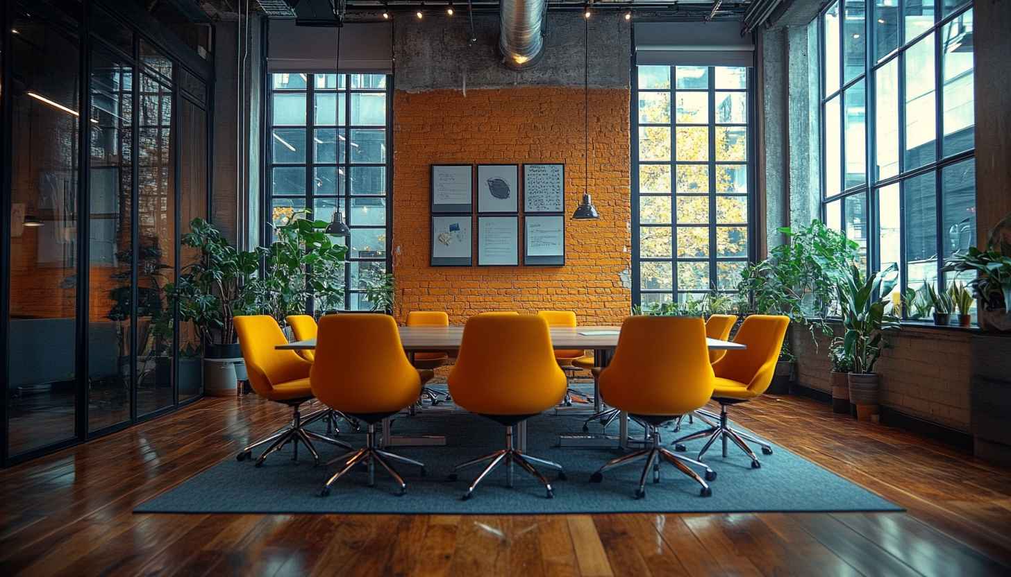 Modern Industrial Office Meeting Room Interior Design Desktop Wallpaper