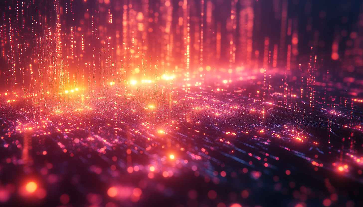 Abstract Red Glowing Particles 4K Desktop Wallpaper No Sign Up