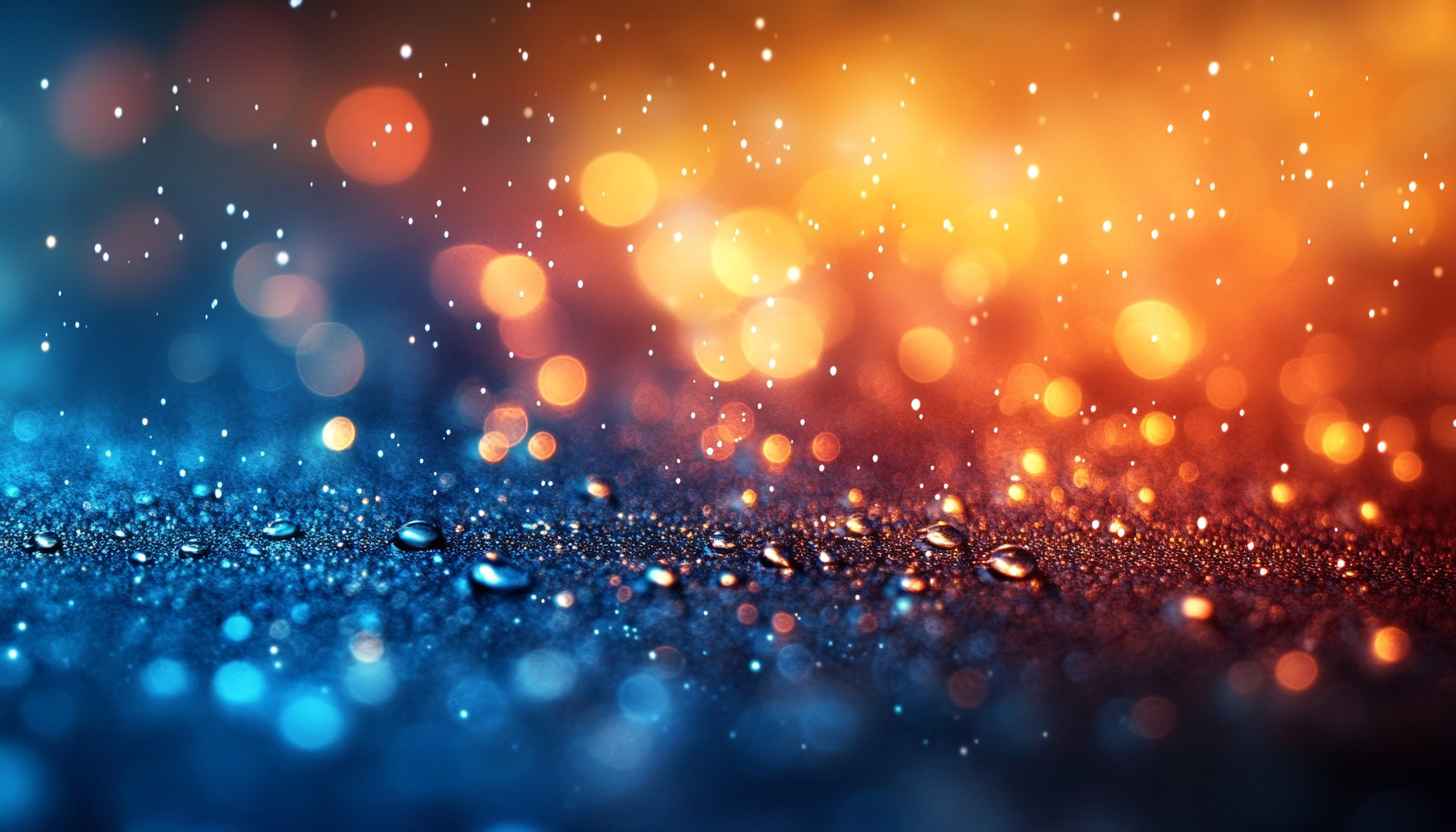 Sparkling Bokeh Lights Blue and Orange Desktop Mobile Background Wallpaper