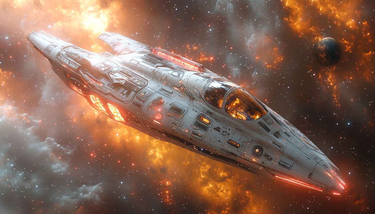 Sci-Fi Spaceship 4K Wallpaper Space Nebula Desktop Backgrounds