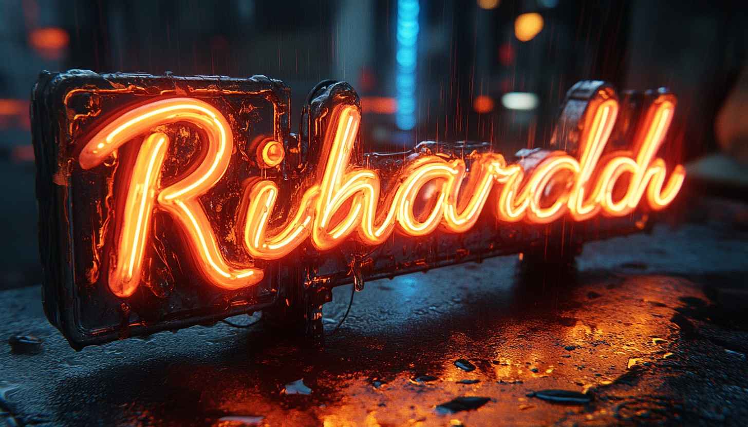 Rihardd Neon Sign 4K Wallpaper for Desktop Background
