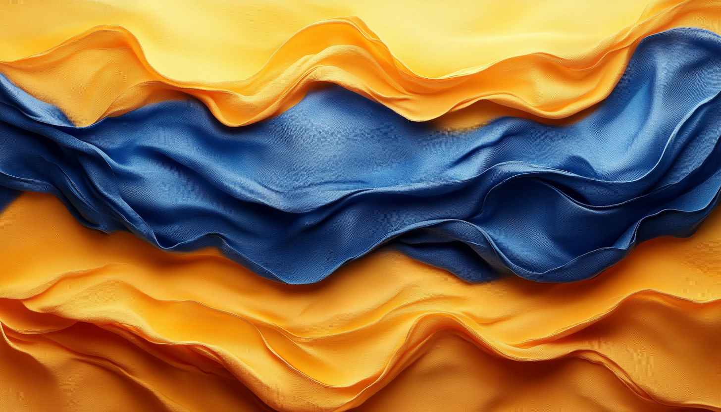 Blue and Yellow Silk Abstract Mobile Backgrounds Free Wallpaper