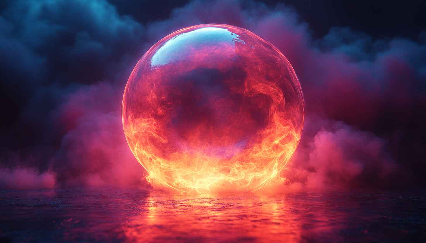 Fiery Orb 4K Desktop Wallpaper - Fantasy Glowing Sphere Art