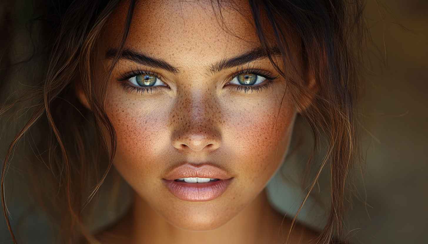 Beautiful Freckled Woman Portrait Photography 4K Mobile Phone Wallpaper